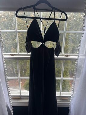 Zara Black Cutout Strappy Maxi Dress